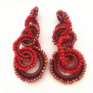 Bohemian Crystal Earrings Long Exaggerated Women's Accessories
