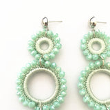 Dongmu Crystal Long Earrings Circle Link Ms. Accessories Birthday Gift
