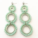 Dongmu Crystal Long Earrings Circle Link Ms. Accessories Birthday Gift