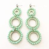 Dongmu Crystal Long Earrings Circle Link Ms. Accessories Birthday Gift