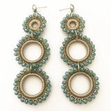 Dongmu Crystal Long Earrings Circle Link Ms. Accessories Birthday Gift