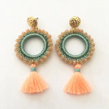 Pink Crystal Tassel Earrings Birthday Gift