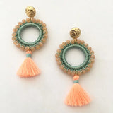Pink Crystal Tassel Earrings Birthday Gift