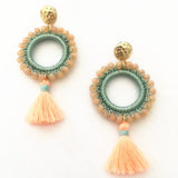 Pink Crystal Tassel Earrings Birthday Gift