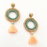 Pink Crystal Tassel Earrings Birthday Gift