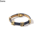 Letter Bracelet Single Loop Leather Rope Bracelet