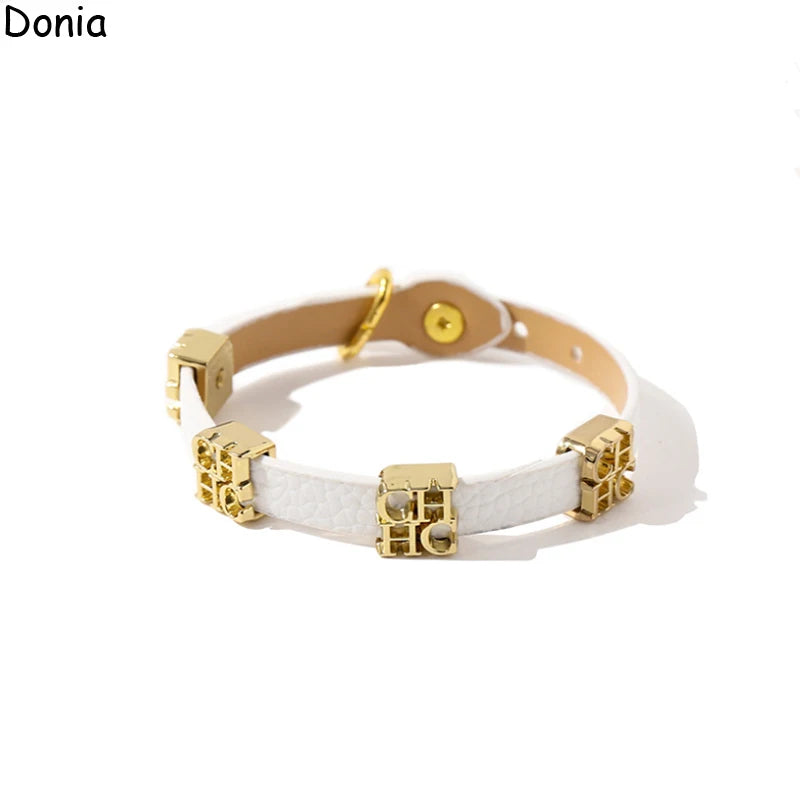 Letter Bracelet Single Loop Leather Rope Bracelet