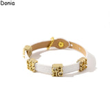 Letter Bracelet Single Loop Leather Rope Bracelet