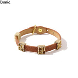 Letter Bracelet Single Loop Leather Rope Bracelet