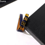 Donia Jewelry 316L Stainless Steel Letters Leather Rope Necklace