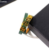 Donia Jewelry 316L Stainless Steel Letters Leather Rope Necklace