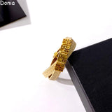 Donia Jewelry 316L Stainless Steel Letters Leather Necklace