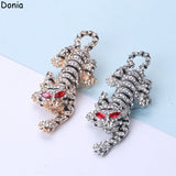 Leopard Brooch Punk Headscarf Pin Rhinestone Year