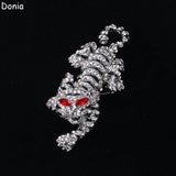 Leopard Brooch Punk Headscarf Pin Rhinestone Year