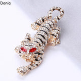 Leopard Brooch Punk Headscarf Pin Rhinestone Year