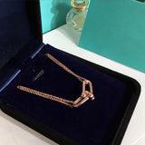 Donia Jewelry Bamboo Titanium Steel Zircon Necklace Double Chain Pendant