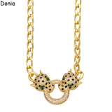 Leopard Titanium Steel Zircon Necklace