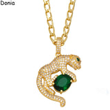 Leopard Titanium Steel Zircon Necklace