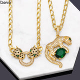 Leopard Titanium Steel Zircon Necklace