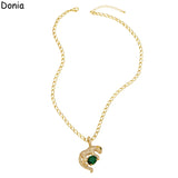 Leopard Titanium Steel Zircon Necklace