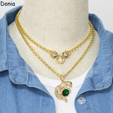 Leopard Titanium Steel Zircon Necklace