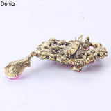 Donia Water Drop Glass Inlaid Alloy Brooch Crystal Bridal Corsage