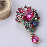 Donia Water Drop Glass Inlaid Alloy Brooch Crystal Bridal Corsage