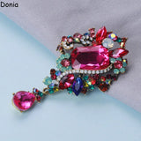 Donia Water Drop Glass Inlaid Alloy Brooch Crystal Bridal Corsage