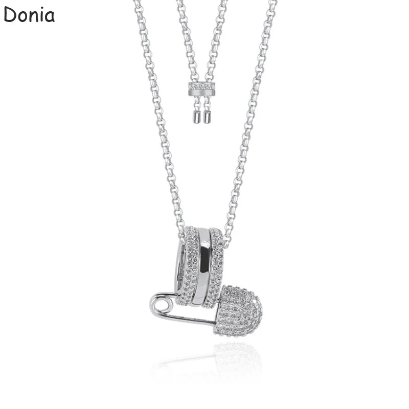 Donia Jewelry Brooch Ring Necklace Zircon Chain Pendant