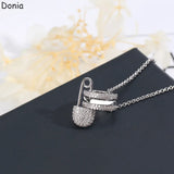 Donia Jewelry Brooch Ring Necklace Zircon Chain Pendant