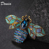 Donia Jewelry Large Bee Rhinestone Brooch