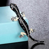 Donia Jewelry Jet Enamel Chameleon Animal Brooch for Men's Punk Jewelry