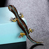 Donia Jewelry Jet Enamel Chameleon Animal Brooch for Men's Punk Jewelry