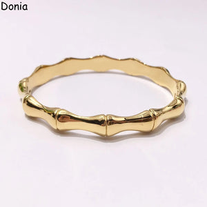Donia Jewelry European & American Bamboo Titanium Steel Bracelet