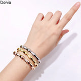 Donia Jewelry European & American Bamboo Titanium Steel Bracelet