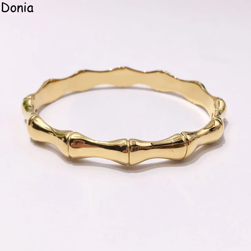 Donia Jewelry European & American Bamboo Titanium Steel Bracelet
