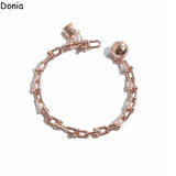 Donia Jewelry Titanium Steel Circle Chain Bracelet