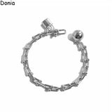 Donia Jewelry Titanium Steel Circle Chain Bracelet