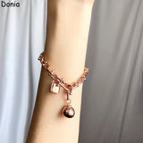 Donia Jewelry Titanium Steel Circle Chain Bracelet