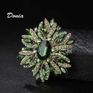 Donia Glass Brooch Exaggerated Coat Pin Winter Accessories