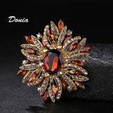 Donia Glass Brooch Exaggerated Coat Pin Winter Accessories