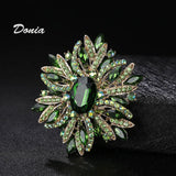 Donia Glass Brooch Exaggerated Coat Pin Winter Accessories