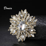 Donia Glass Brooch Exaggerated Coat Pin Winter Accessories