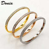 Donia Half Circle 4-Row Zircon Dark Buckle Bracelet