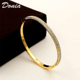 Donia Half Circle 4-Row Zircon Dark Buckle Bracelet