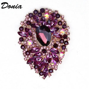 Donia Jewelry Hot Glass Brooch Crystal Scarf Pin
