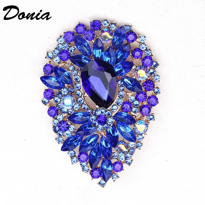 Donia Jewelry Hot Glass Brooch Crystal Scarf Pin
