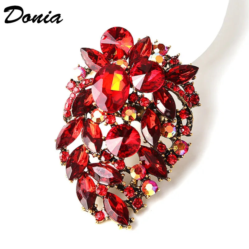 Donia Glass Flower Brooch for Women
