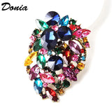 Donia Glass Flower Brooch Coat Jewelry