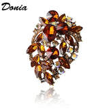 Donia Glass Flower Brooch Coat Jewelry